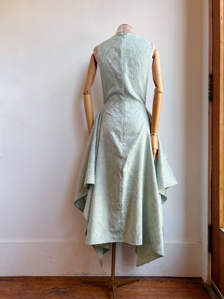 Sage Floral Brocade Zero - Waste Dress - Made X Hudson