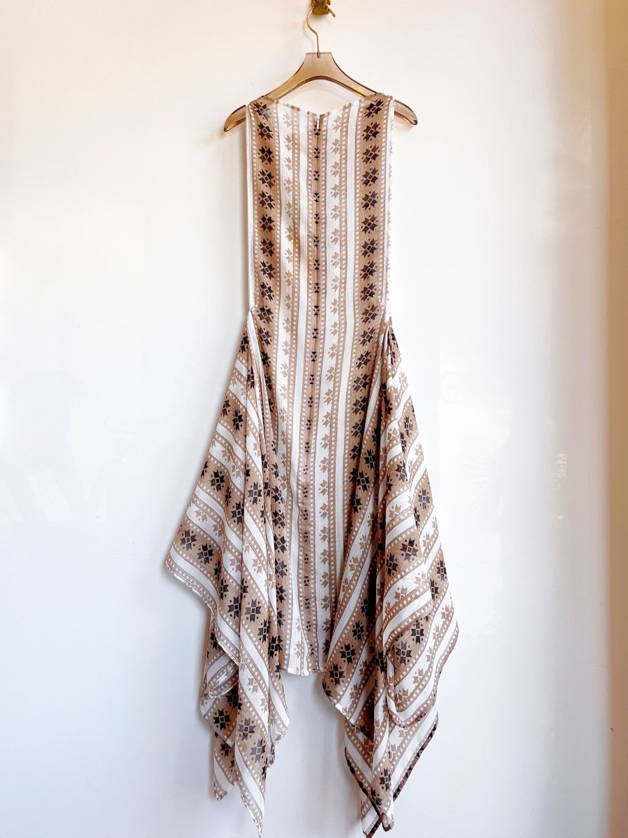 Zero - Waste Dress in Sheer Chiffon with Mosaic Star Stripe - Made X Hudson