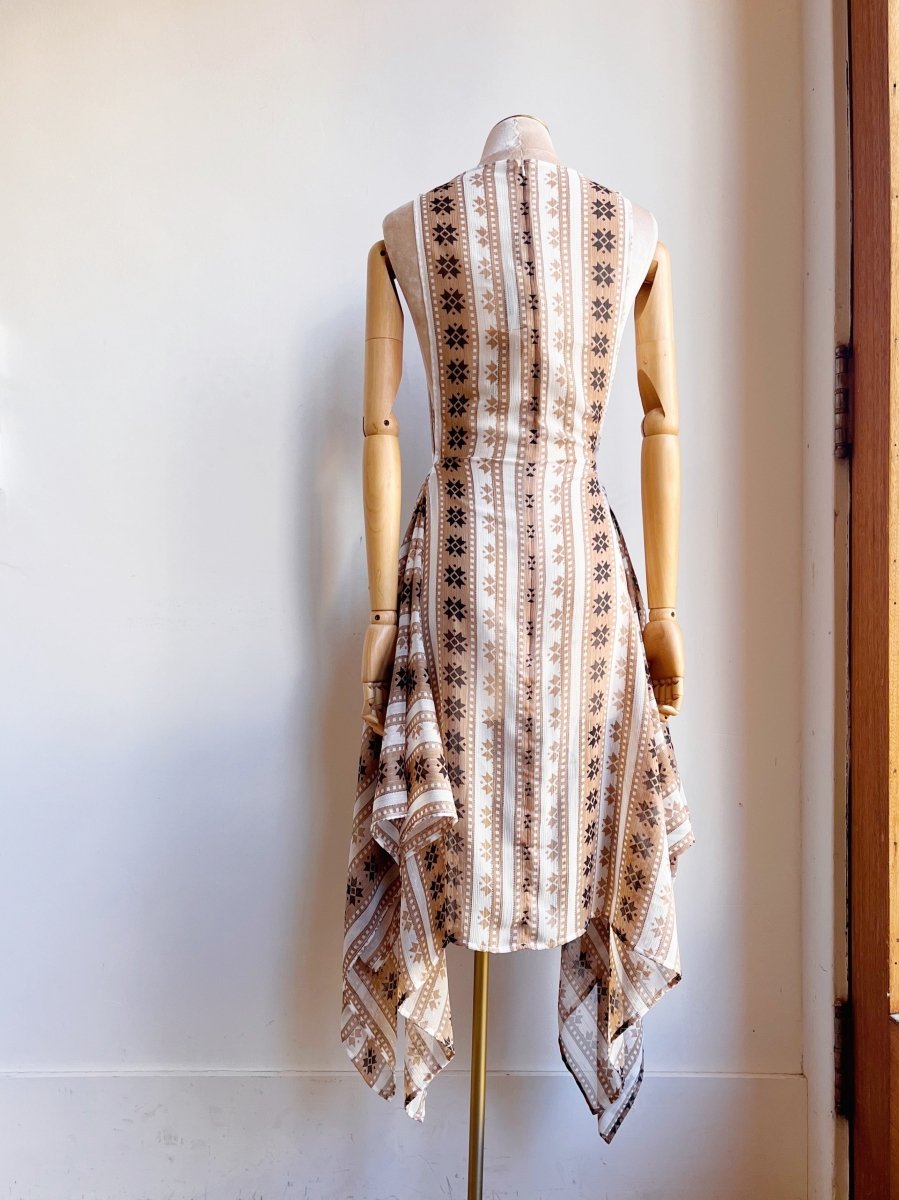 Zero - Waste Dress in Sheer Chiffon with Mosaic Star Stripe - Made X Hudson