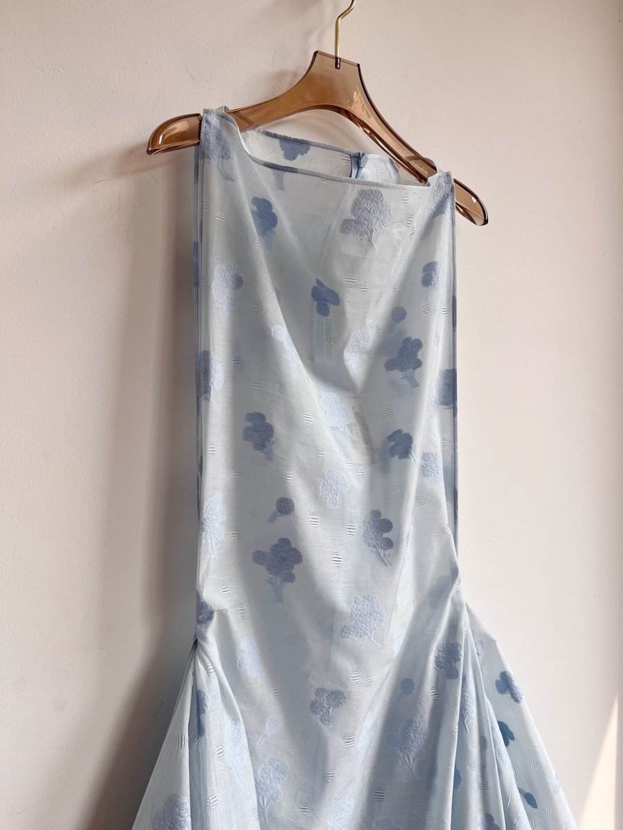 Zero - Waste Dress in Sheer Sky Blue Floral - Made X Hudson