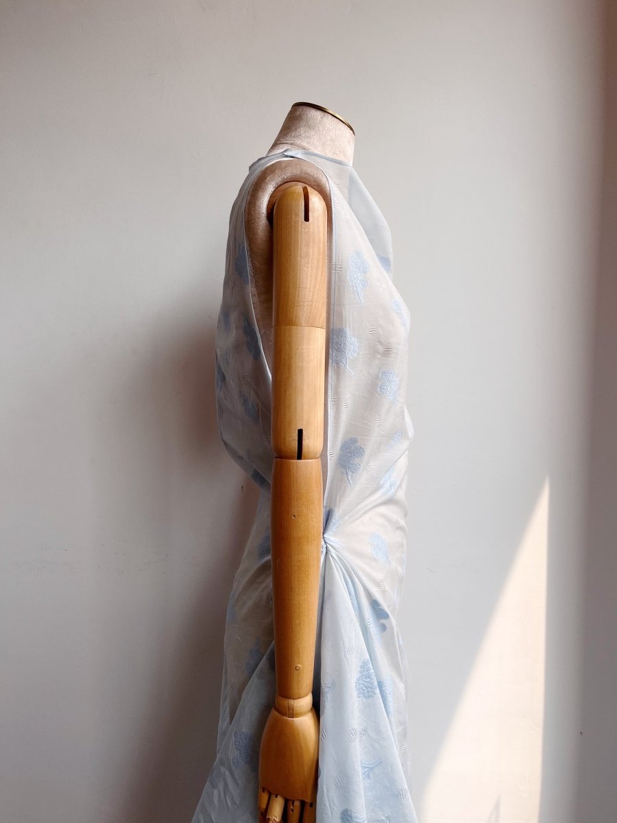 Zero - Waste Dress in Sheer Sky Blue Floral - Made X Hudson