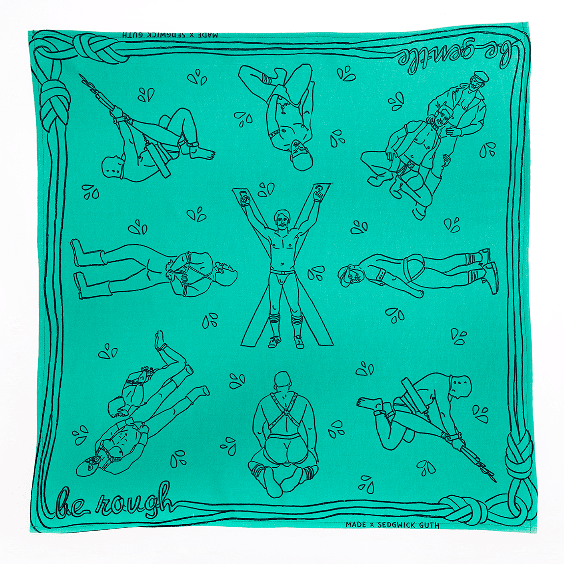 Be Gentle Be Rough Bandana in Rainbow Colors - Made X Hudson