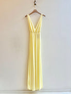 Clovis Ruffin | Butter Yellow Deep V Night Gown (Vintage) - Made X Hudson