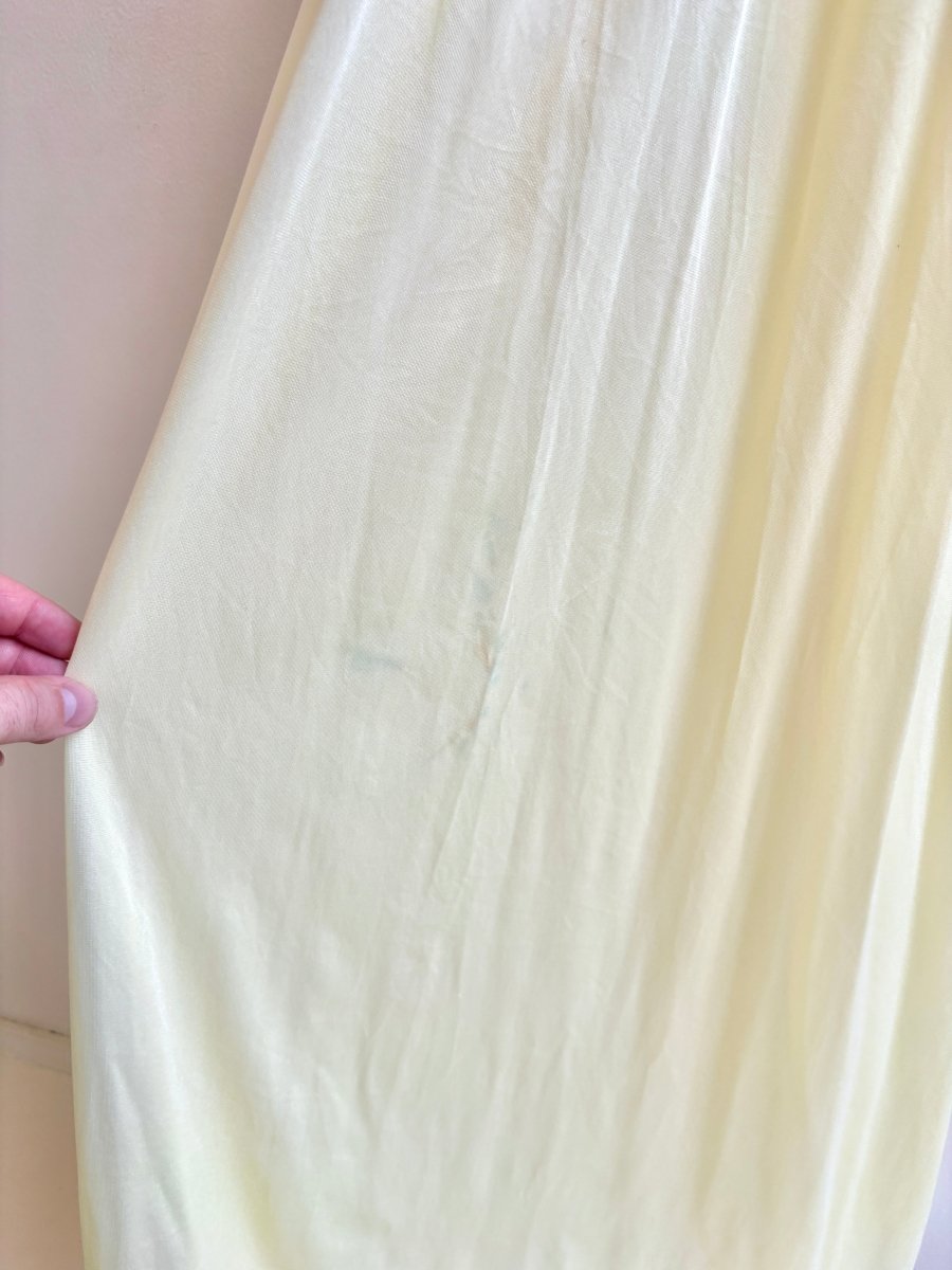 Clovis Ruffin | Butter Yellow Deep V Night Gown (Vintage) - Made X Hudson