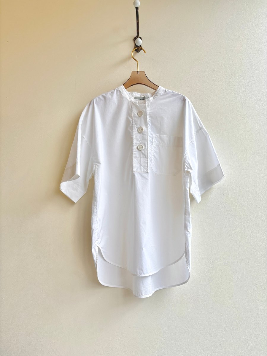 Lee Matthews | White Pullover 3 Button Tee (Vintage) - Made X Hudson