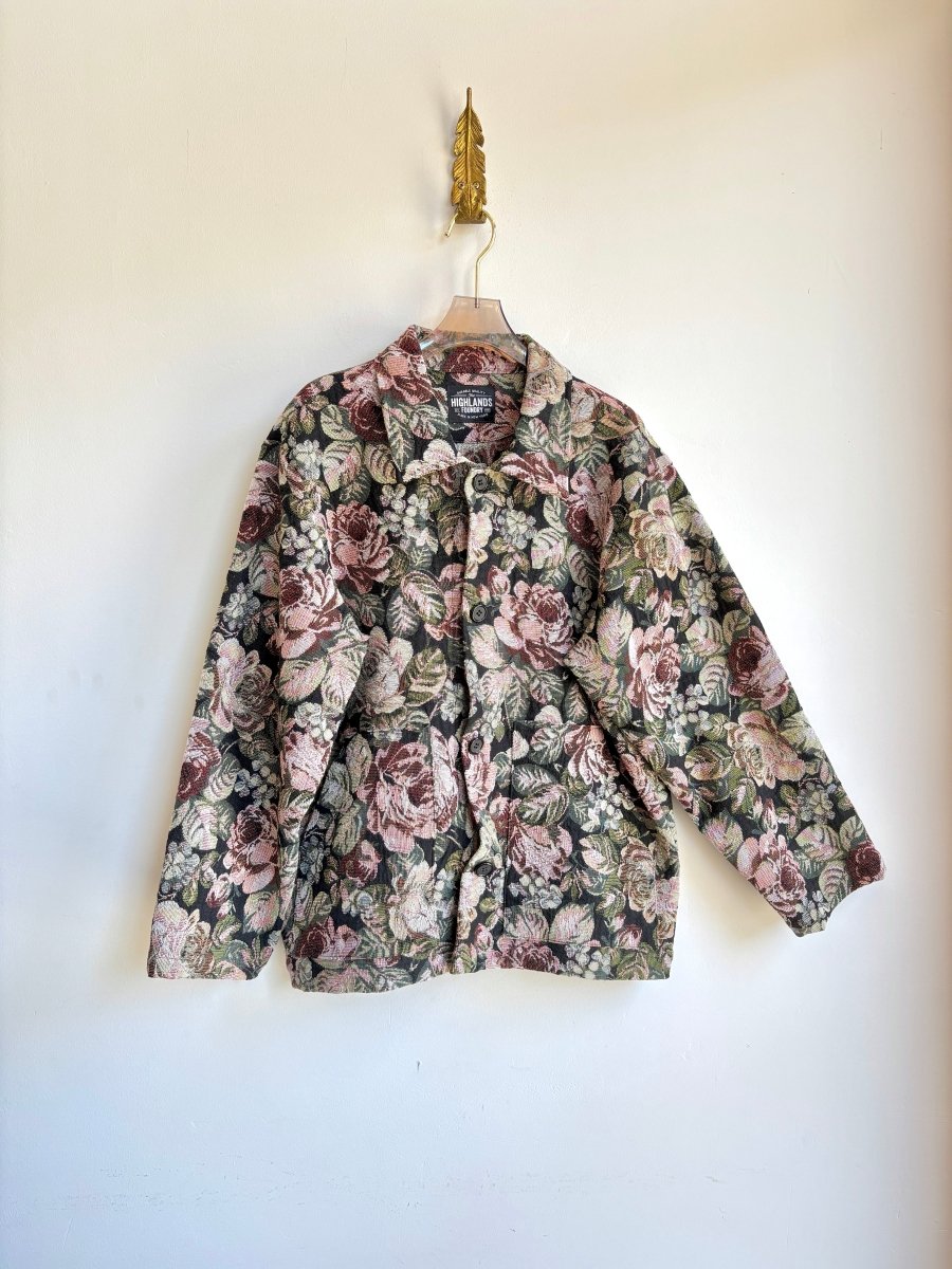 Black Floral Tapestry Utility Jacket - Made X Hudson
