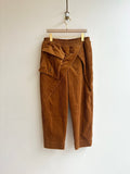 Coffee Corduroy Draped Cropped Jogger Pants w/ Patch Pocket - Made X Hudson