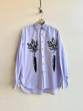 “Ada” Light Lavender Carrot Print Shirt (Reworked) - Made X Hudson
