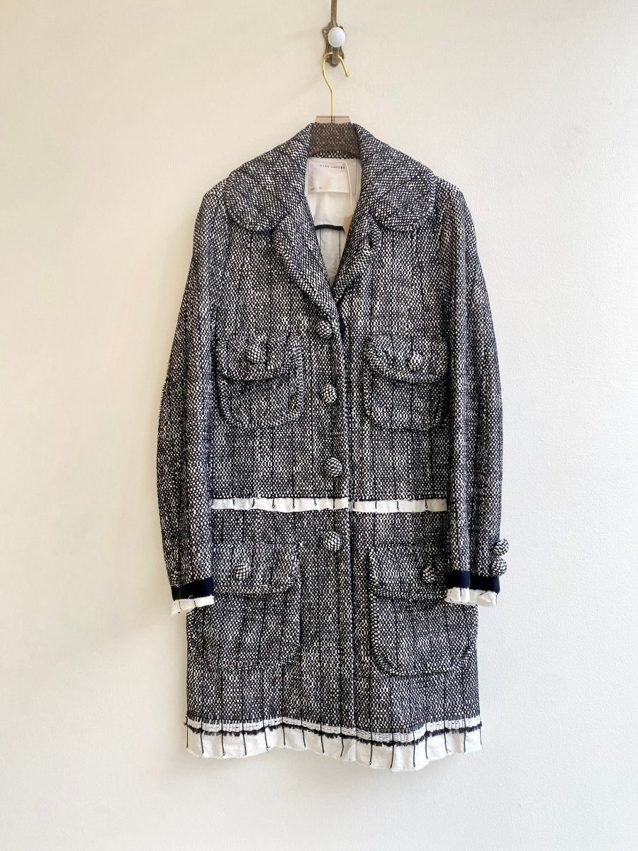 Marc Jacobs | Runway Piece Black & White Mock Tweed Coat (Vintage 