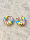 Pastel Rainbow Huggie Hoops (Enamel) - Made X Hudson
