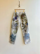 Green, Blue, & Violet Eco Printed & Hand Drawn Wide Leg Pants (Reworked) - Made X Hudson