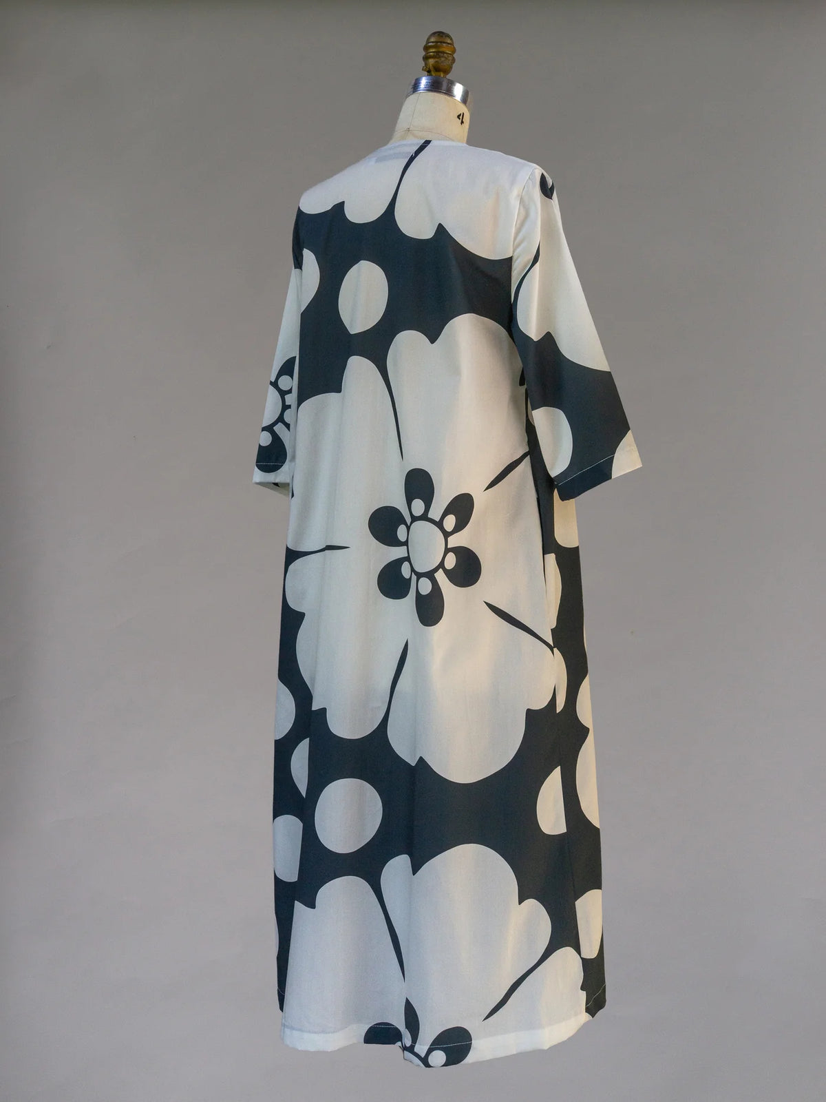 Blue & White Pareo Jumbo Floral Print “Emilie” Dress - Made X Hudson