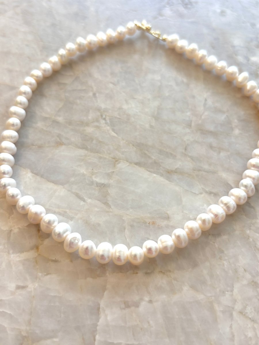 Standard Baroque Pearl Necklace Choker with Toggle Clasp - Made X Hudson