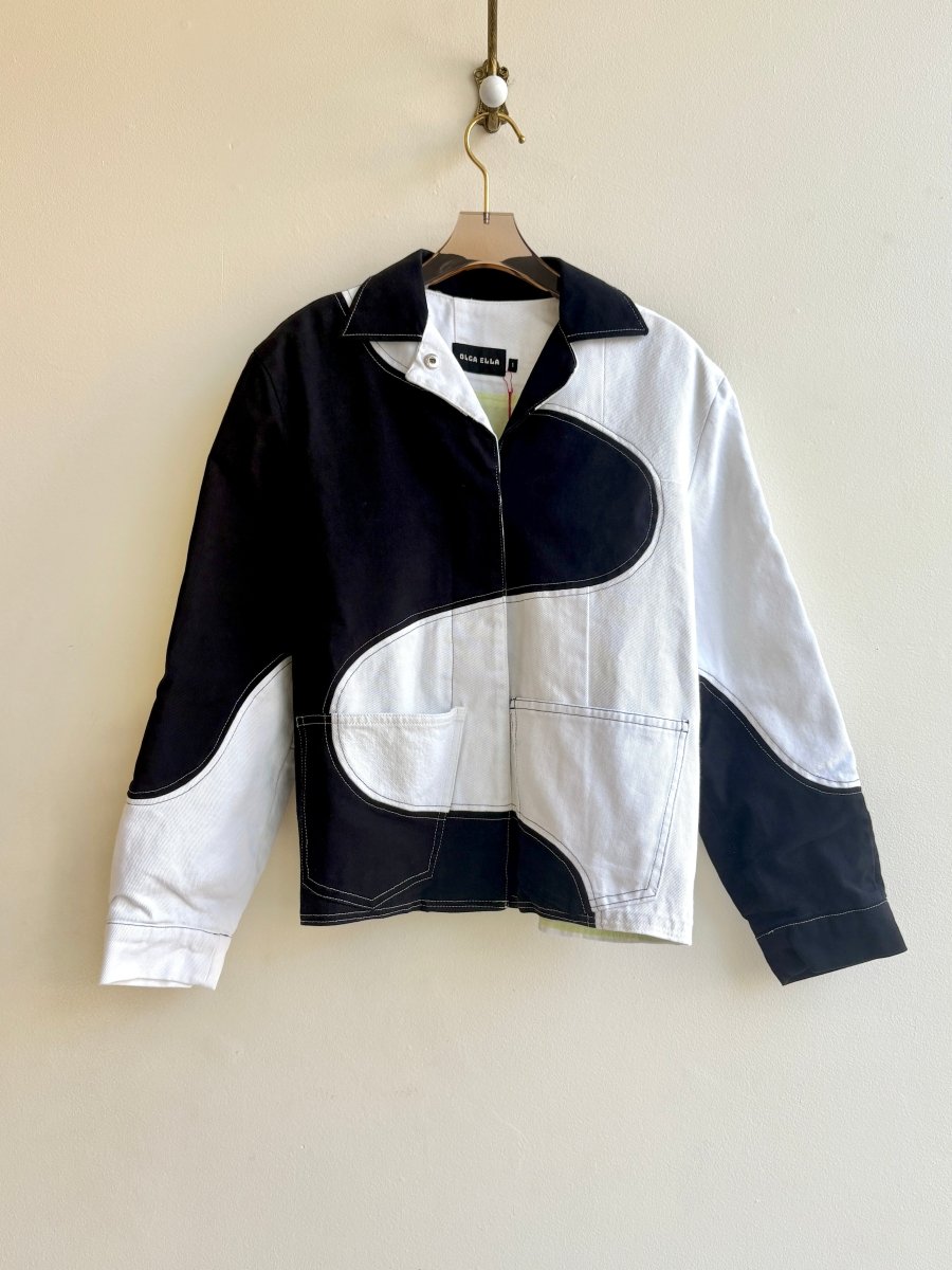 Black & White Wave Denim Jacket - Made X Hudson