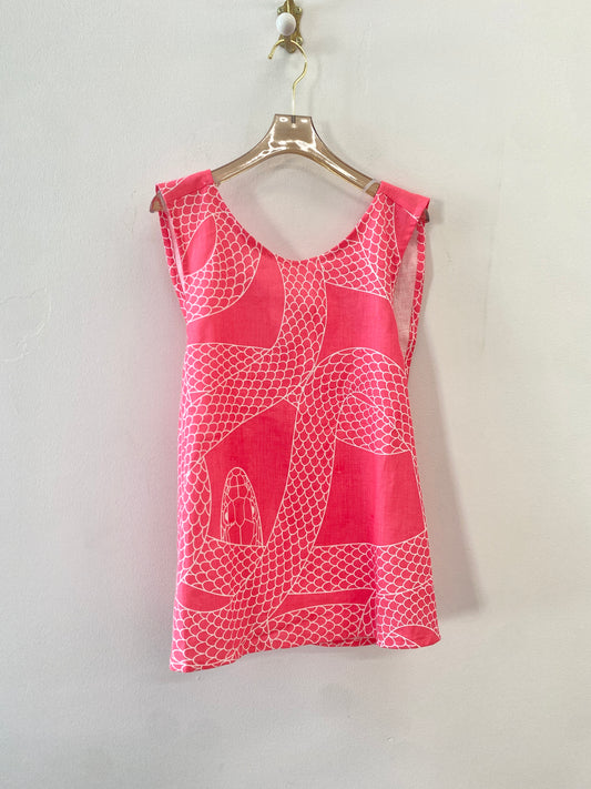 Neon Pink Snake Print Pinafore Top