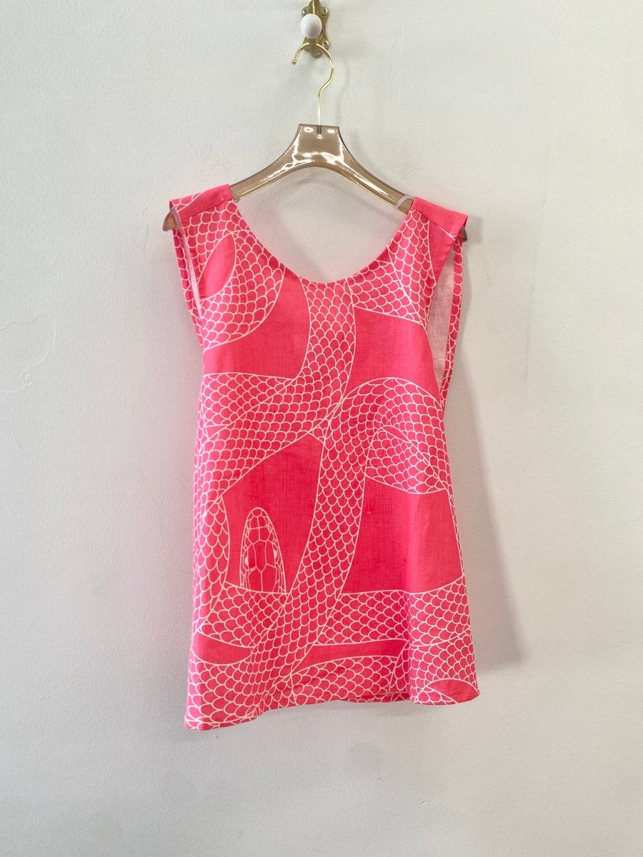 Neon Pink Snake Print Pinafore Top - Made X Hudson
