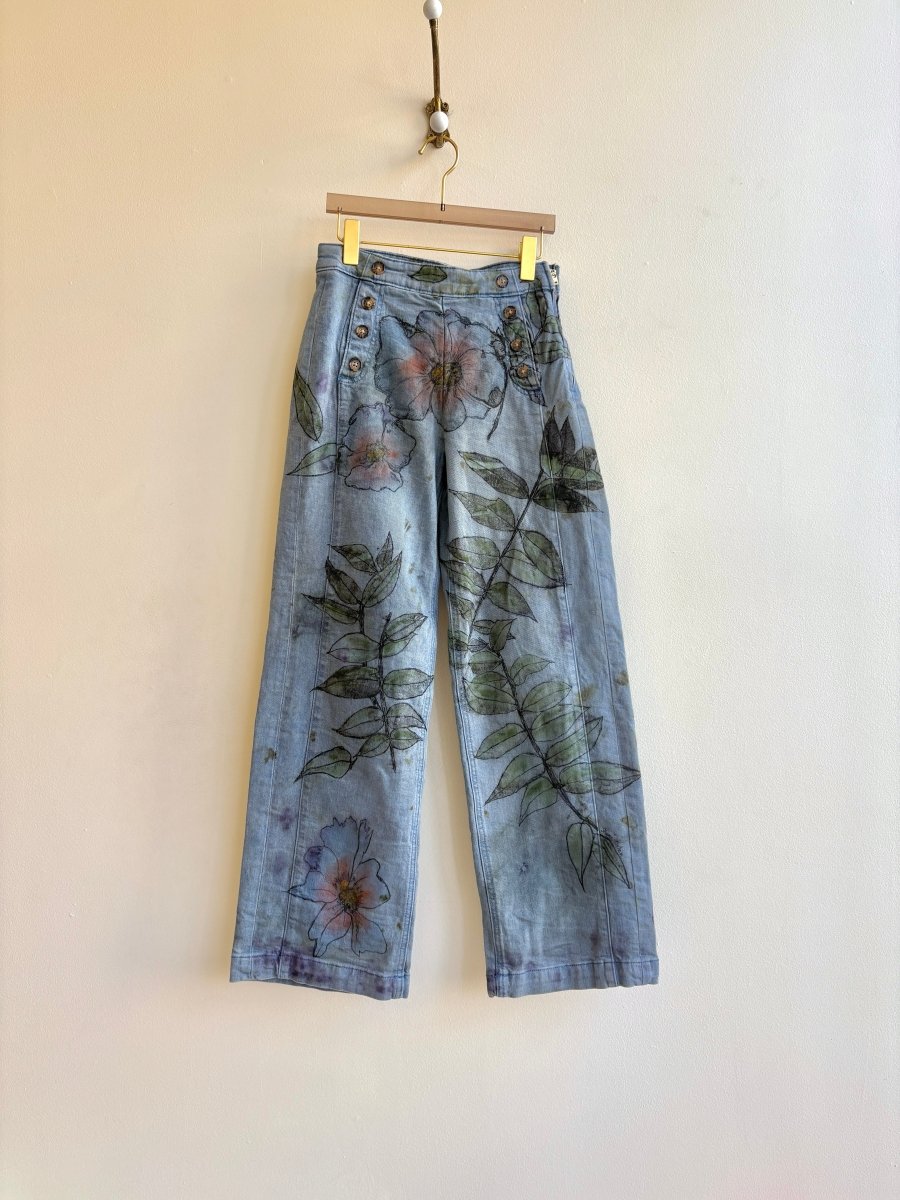 Eco Printed & Hand Drawn Sailor Wide Leg Pants (Reworked) - Made X Hudson
