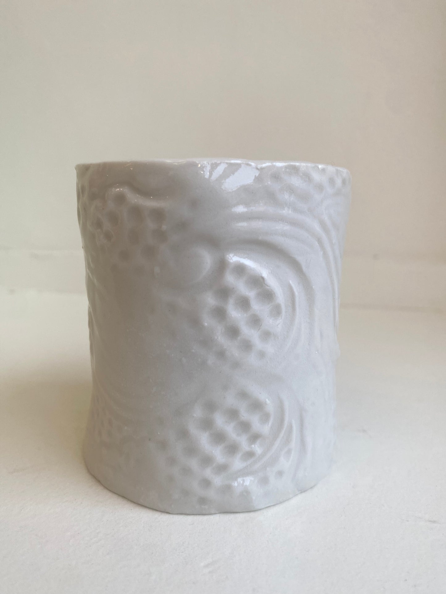 Cream Flowers in Unique Handmade Mugs