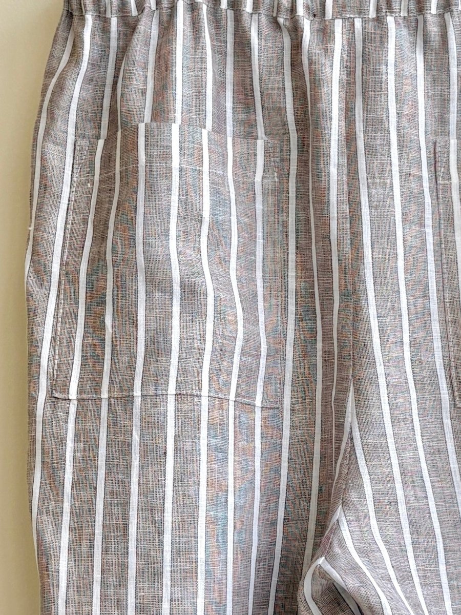 Striped Linen Wide - Leg Pant - Made X Hudson