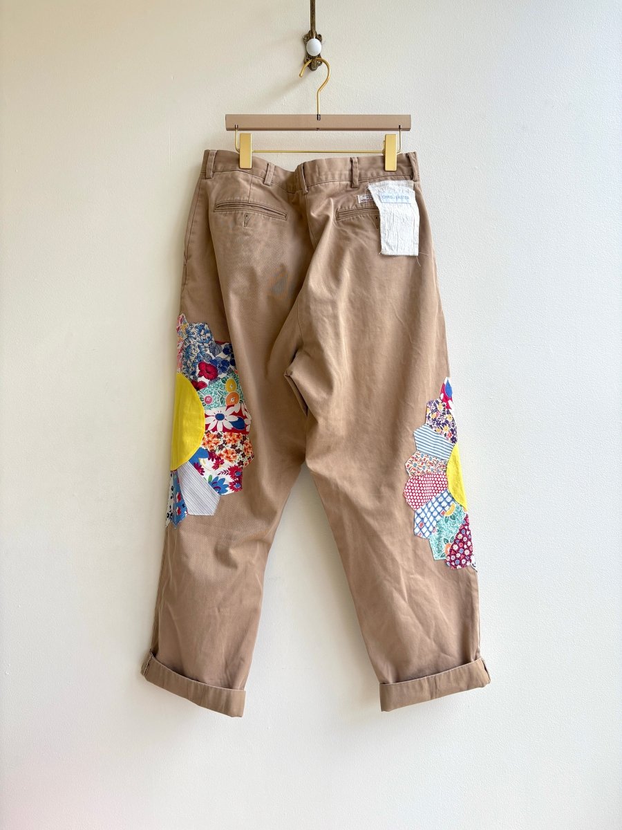 3 Dresden Quilted Plate Blocks Brown Chino Pant (Reworked) - Made X Hudson