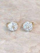 18k Gold Filled Cubic Zirconia (CZ) Flower Huggie Hoops - Made X Hudson