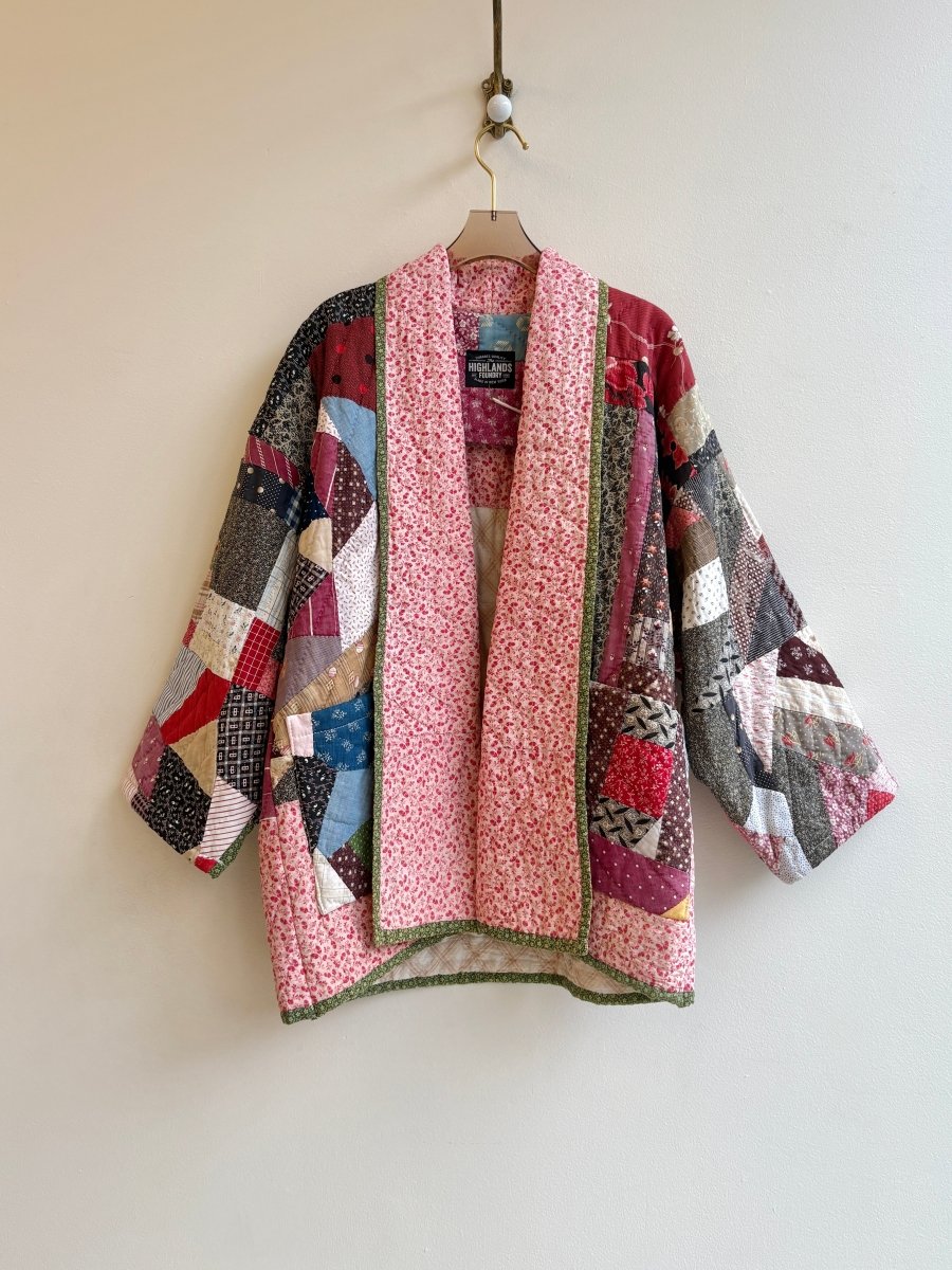 Burgundy, Pink & Blue Heirloom Quilt Coat - Made X Hudson