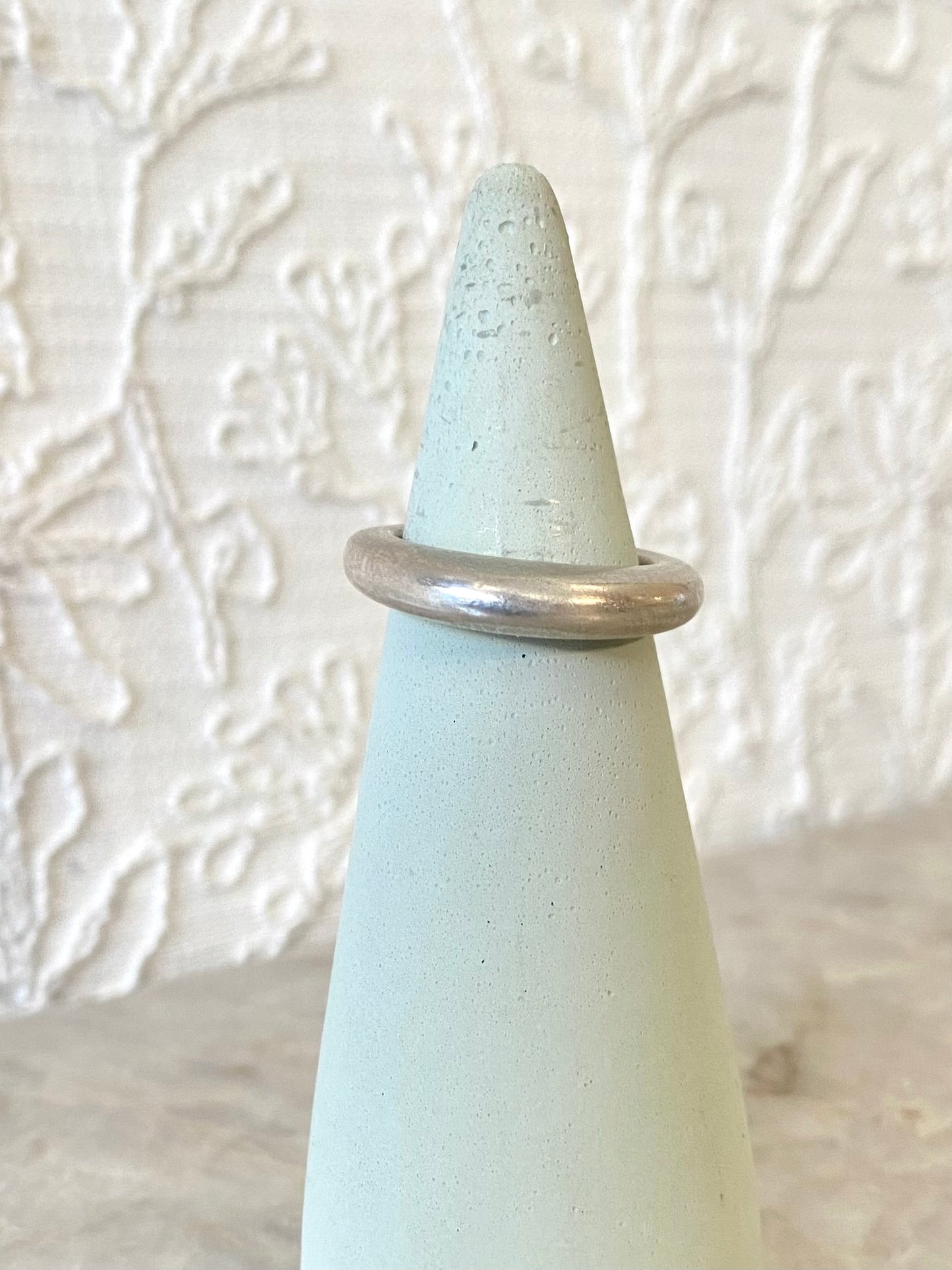 Solid Silver Crescent Ring - Matte Polish