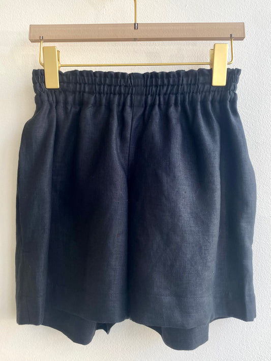 Black Linen Shorts