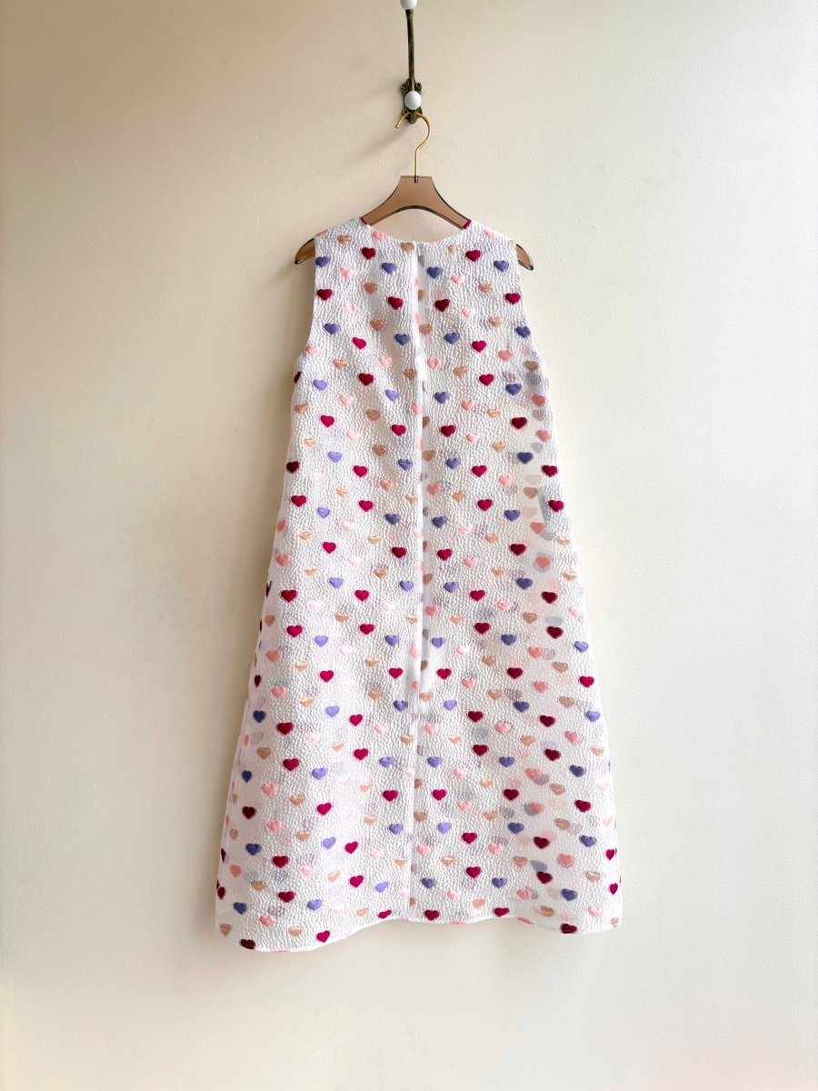 Queen of Hearts Pink, Lavender, & White Chore Dress - Made X Hudson
