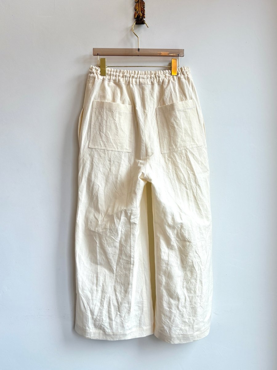 Ivory Cotton Wide - Leg Pant - Made X Hudson