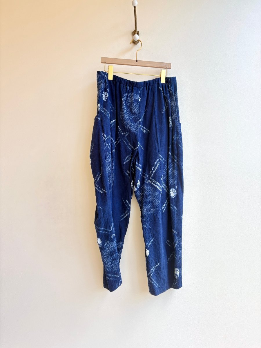 Indigo Shibori Cotton Kasuri Weave Pant - Made X Hudson