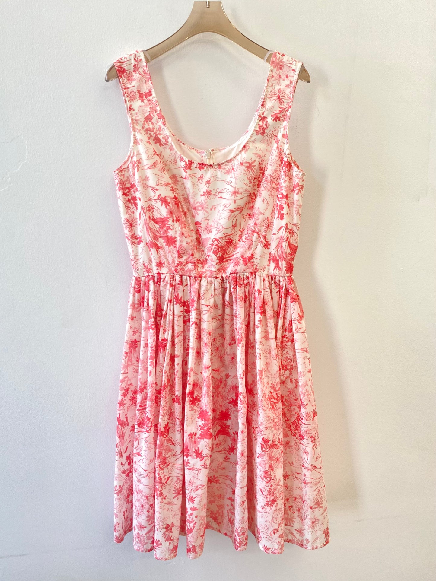 Pleated Floral Tank Dress