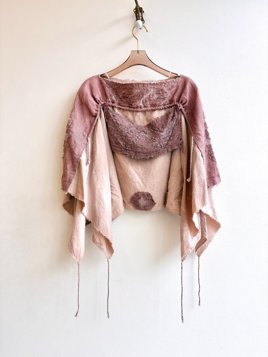 Greek Antiquity Freckle Pattern Top In Linen and Silk - Made X Hudson