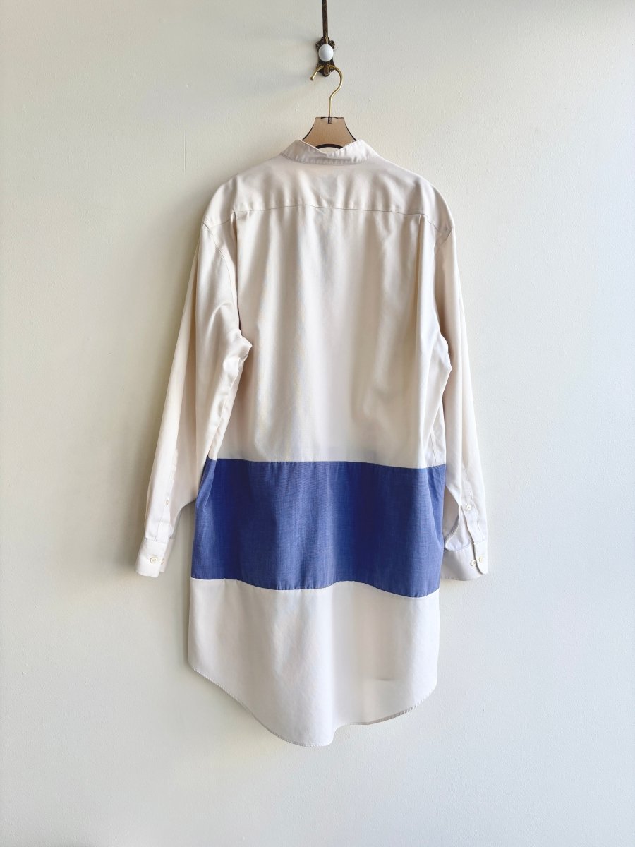 Cream & Pale Blue Des Dress w/ Heart Embroidery (Reworked) - Made X Hudson