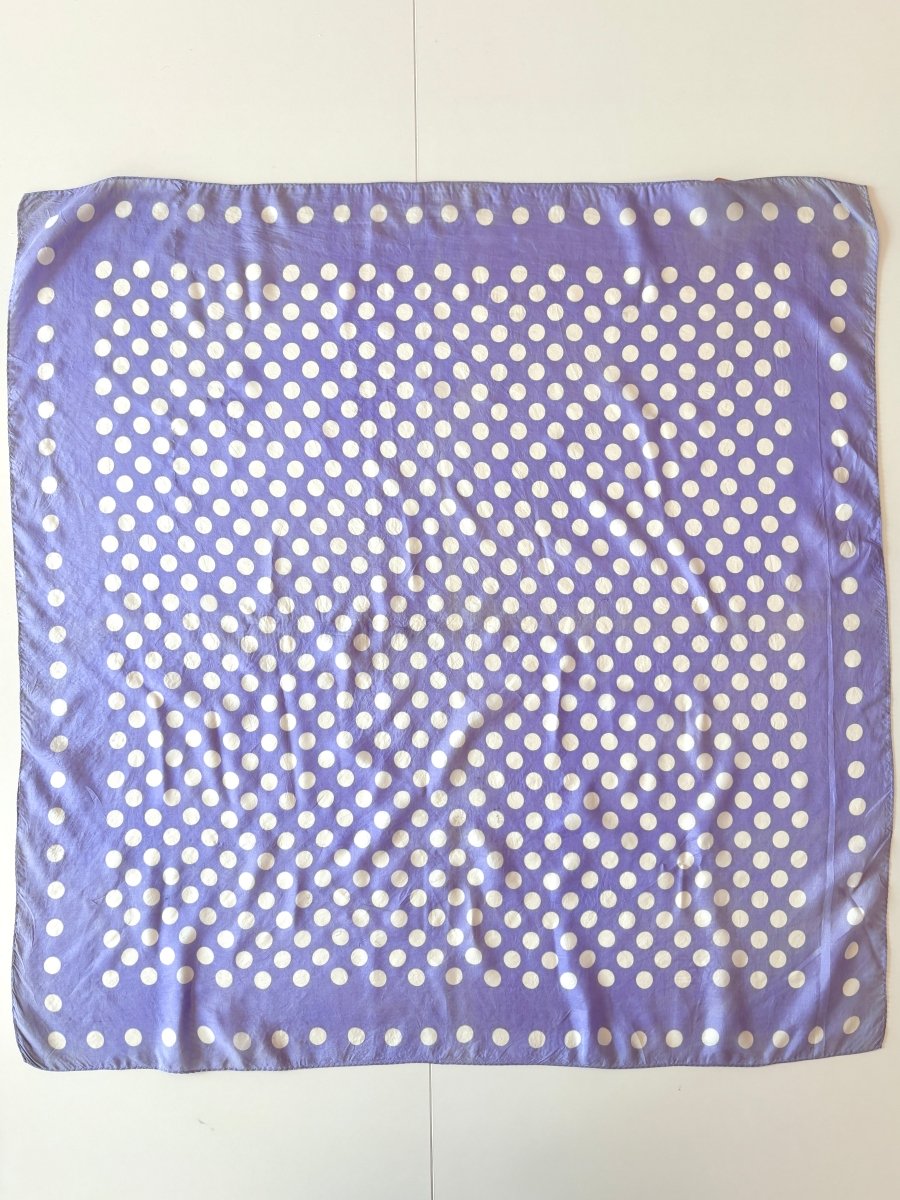 Lavender Polka Dot Vintage Silk Scarf (Vintage) - Made X Hudson