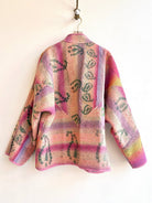 Reversible Ladhiya Quilted Jacket in Colors Pale Pink, Yellow, Cream Diamonds & Sunset Orange, Pink, Yellow - Made X Hudson