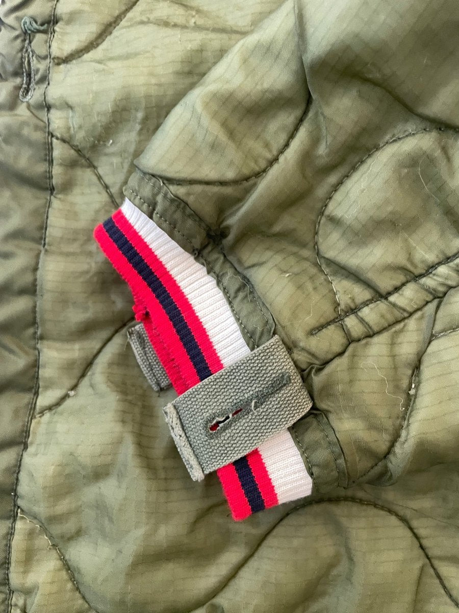 Olive Green Army Liner Quilted Coat w/ Twill Zipper (Reworked) - Made X Hudson