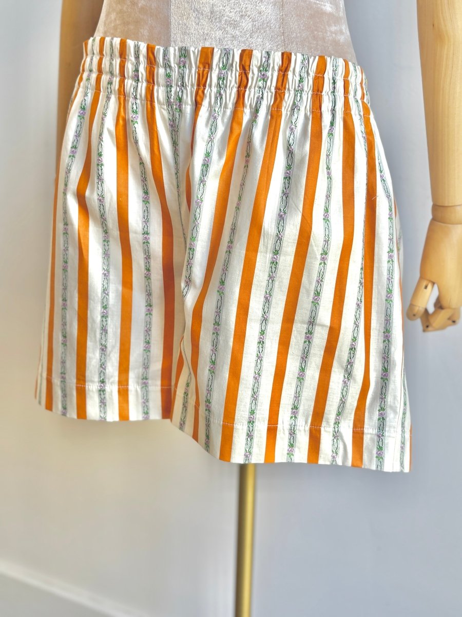 White, Orange & Purple Floral Town Shorts - Made X Hudson
