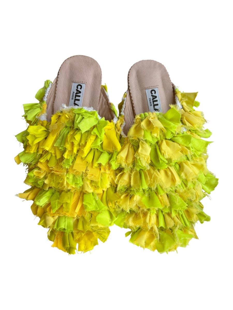 Niki Babouche Mono Flats “Zoomie” In Colors Neon Yellow (Multiple Sizes) - Made X Hudson