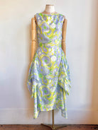 Zero - Waste Dress in Lavender and Citron Flower Sketch - Made X Hudson