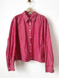 The Vale Shirt in Hot Red and White Pin Stripe (Reworked) - Made X Hudson