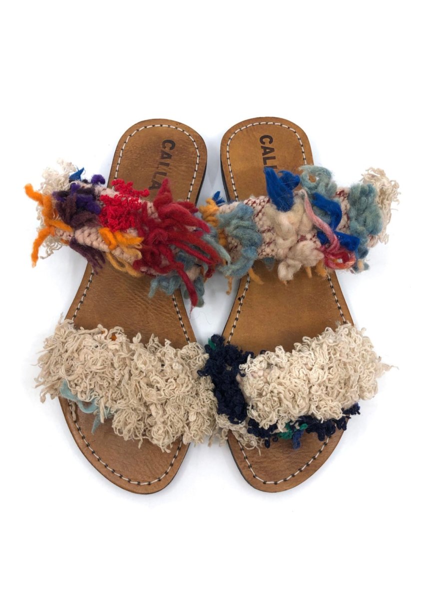 Hali Sandals “Hunsi” In Colors Cream, Red, Orange, Blue, Navy, Purple (Size 41) - Made X Hudson