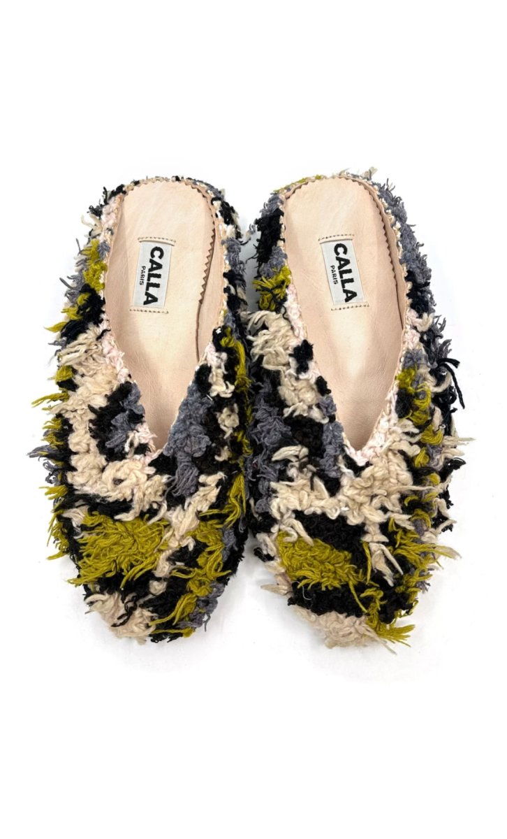 Aili Babouche “Zola” Mules In Colors Ocher, Grey, Cream, & Black (Size 39) - Made X Hudson