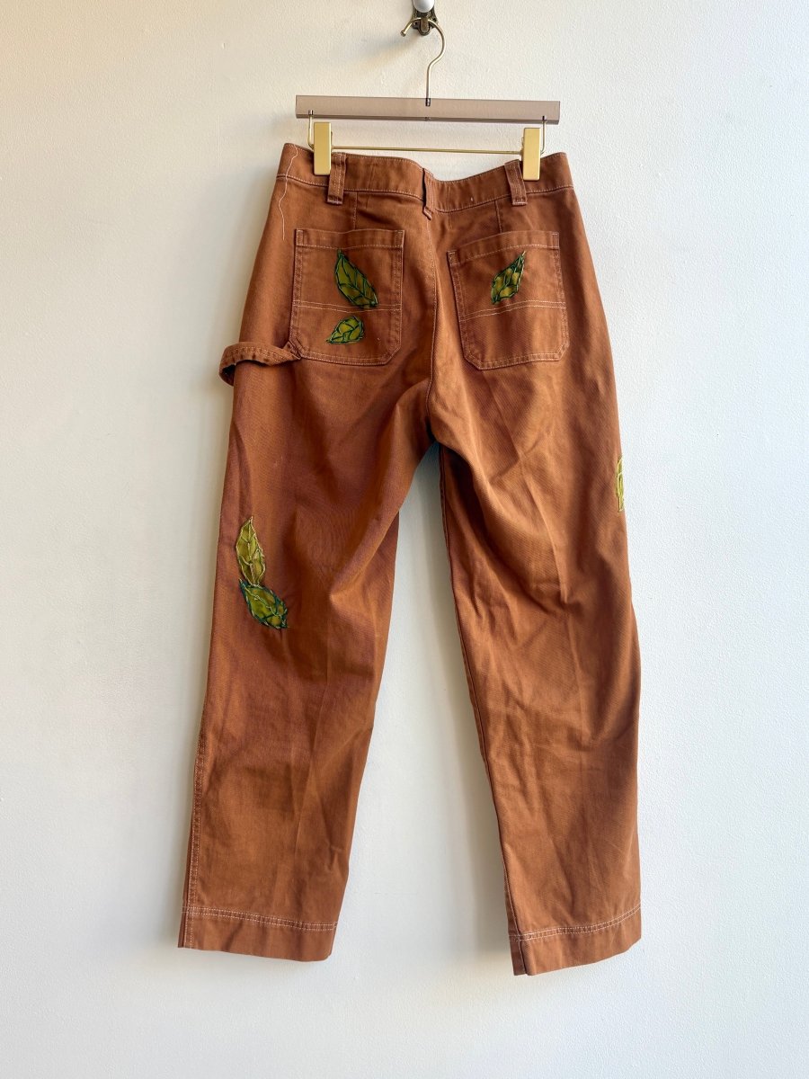 Clay Work Pants with Leaf Embroidery (Reworked) - Made X Hudson