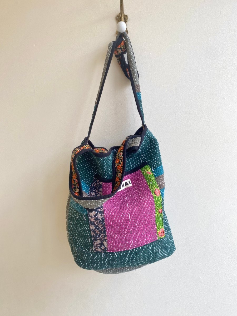 Reversible Xoti II Tote Bag in Colors Orange, Green, Pink, & Blue, Grey - Made X Hudson