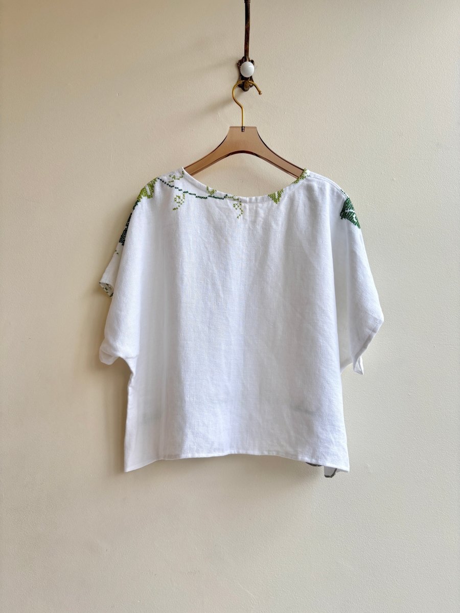 Green Embroidered Picnic Top - Made X Hudson