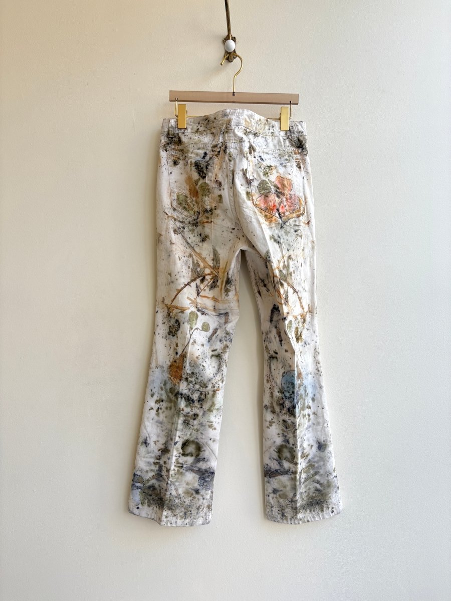 Orange, Violet & Olive Eco Printed & Hand Drawn Wide Leg Pants (Reworked) - Made X Hudson