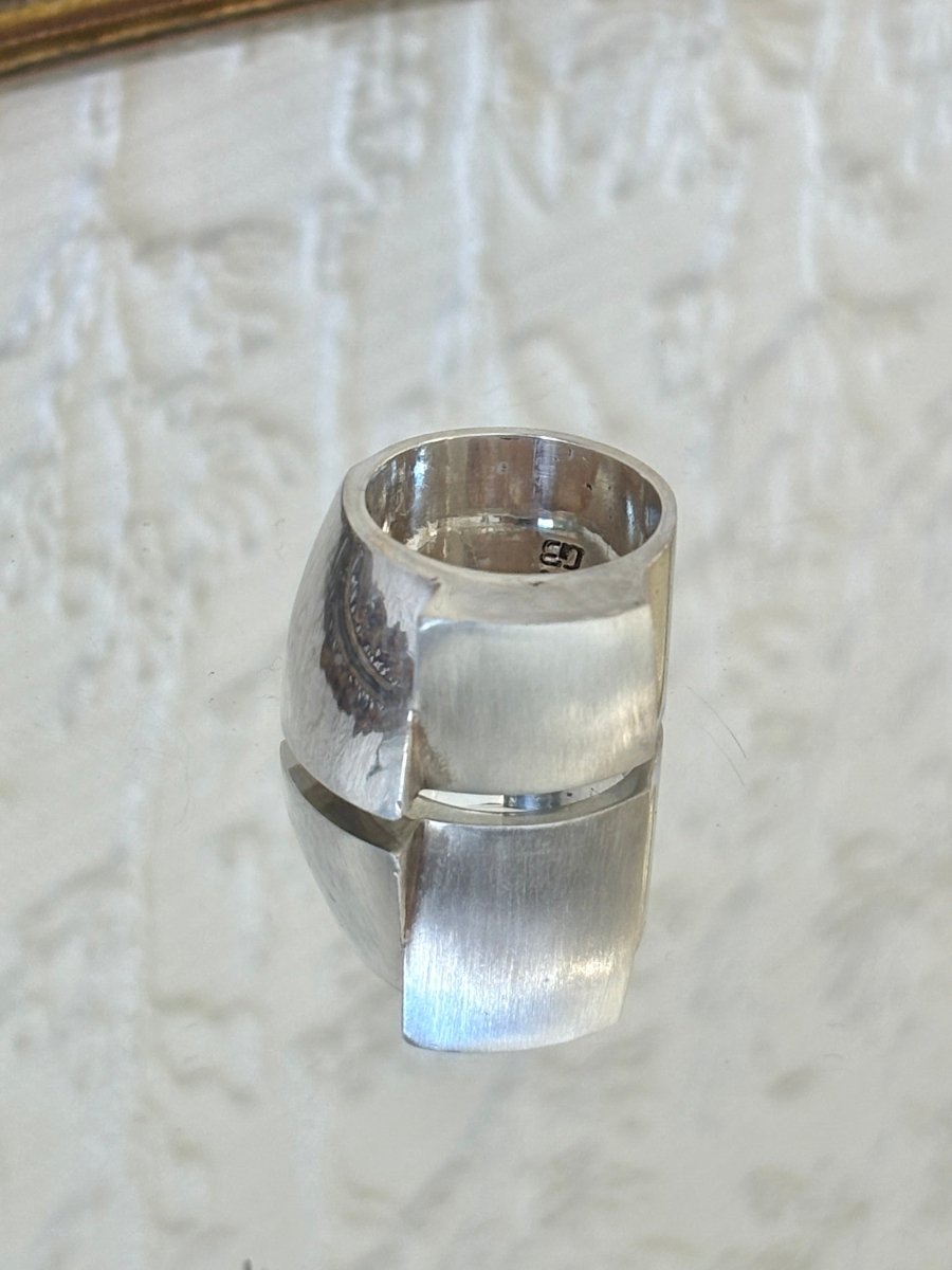 Structured Asymmetrical Sterling Silver Ring - Made X Hudson