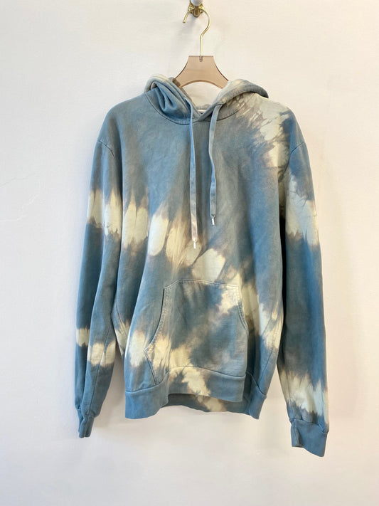 Organic Cotton Hand Dyed Hoodie (Blue Marble)