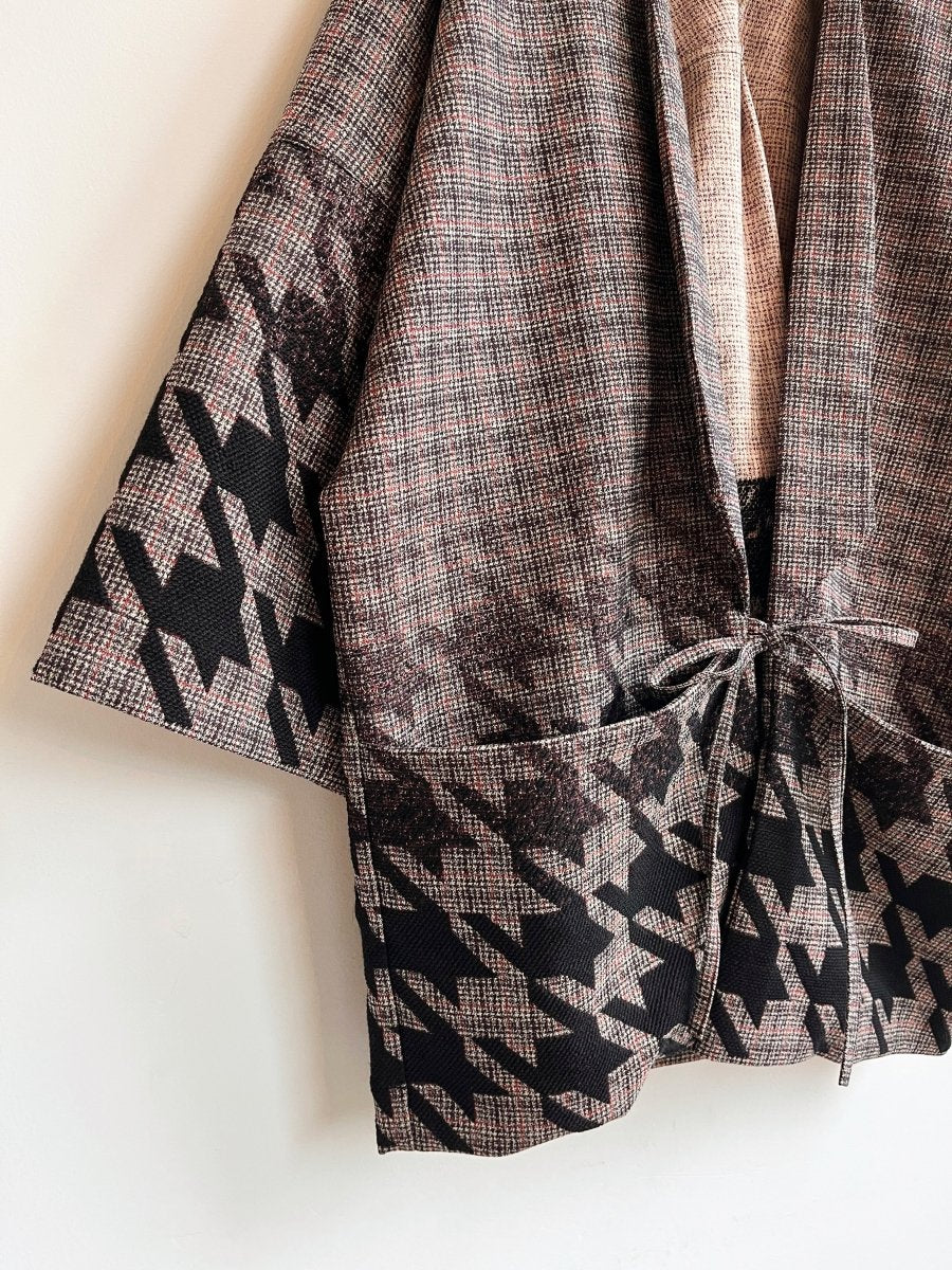 Faded Houndstooth Red + Black Plaid Chore Jacket - Made X Hudson